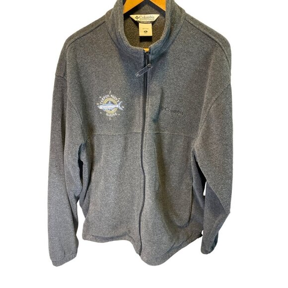 Columbia Gray Fleece Full Zip Tarpon Point Marina Jacket Sz XL - Picture 1 of 11
